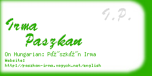 irma paszkan business card